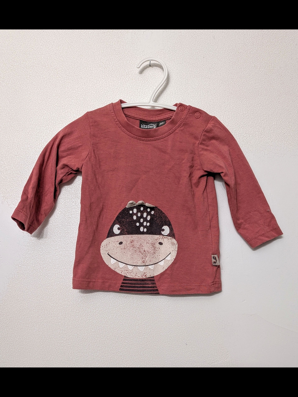4/25$ Kitzberg Long Sleeve Dino Tee in Terracotta - Kids 3-6 M